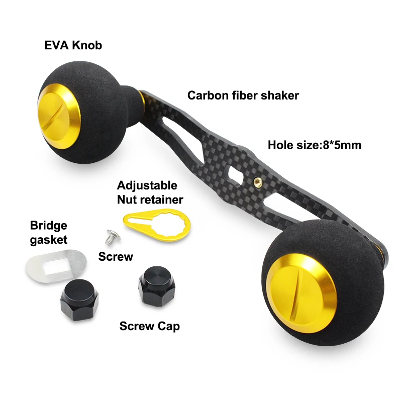 EKFan 115MM Carbon Fiber Angeln Reel Griff Für Baitcasting Angeln Reel Rocker Mit EVA Knöpfe Für DAI & SHI tackle Zubehör – Detail 4