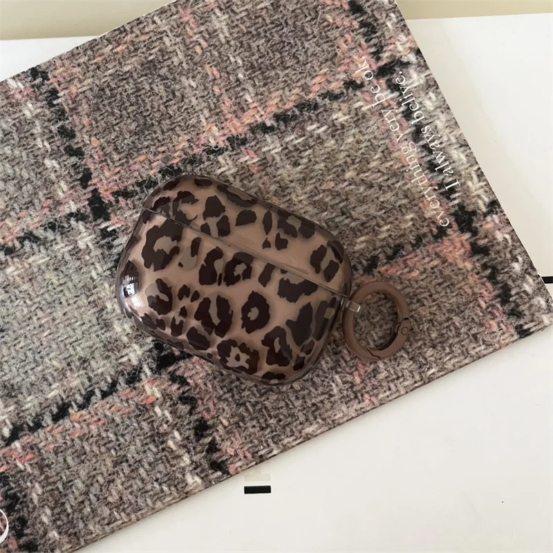 For Apple Airpods 4 3 Pro 2 Case Winter Leopard Print Cute Headphone Cover Silicone Headset Charging Cases For Airpod Pro 2 Capa