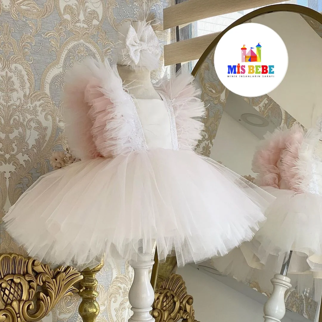 1st birthday Baby Girl Dress Short Sleeve Tutu Girl Dress Lace Flower Girl Dress Toddler Infant Party Dress Lace