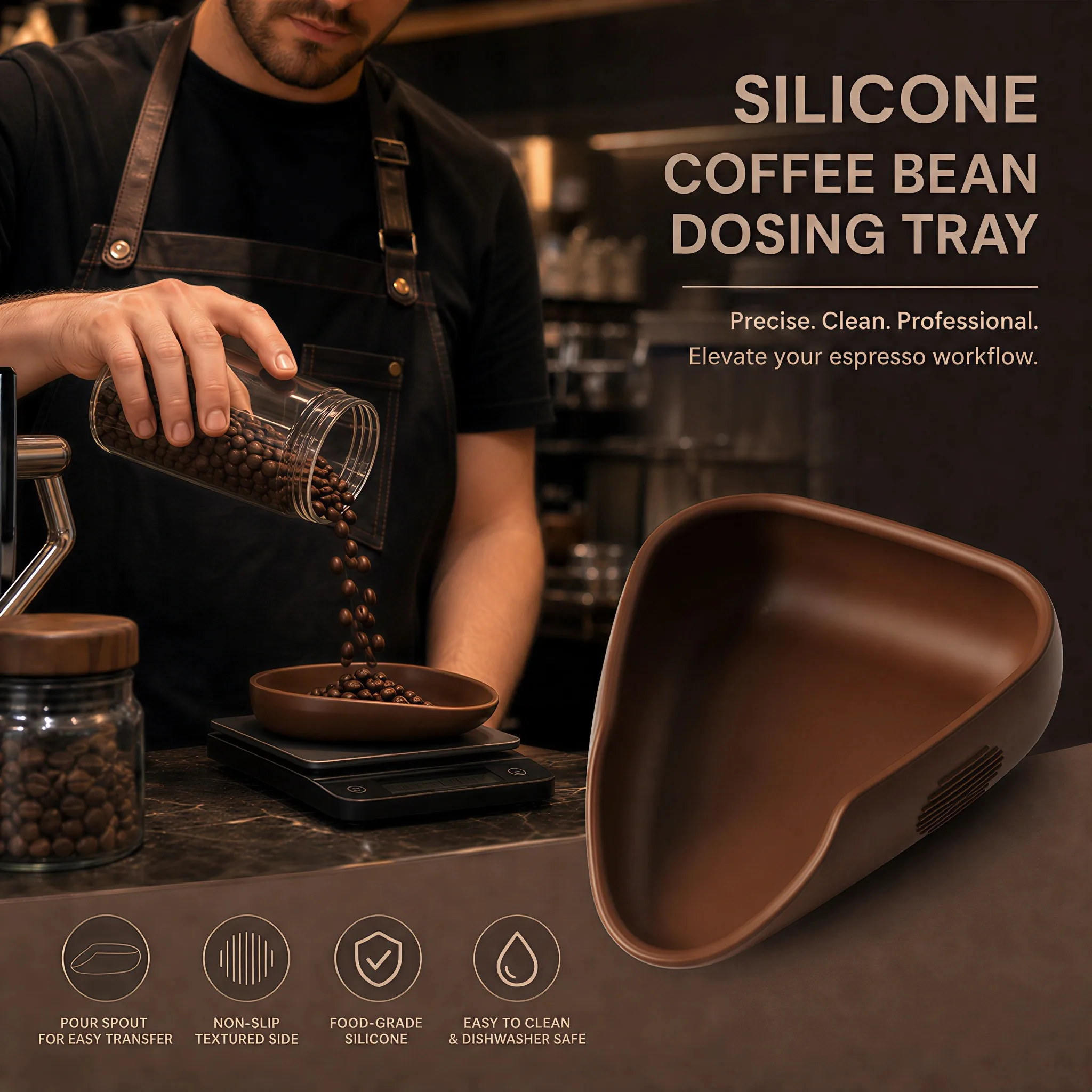 Coffee Bean Scale - Bandeja de Silicona para Pesar Café,