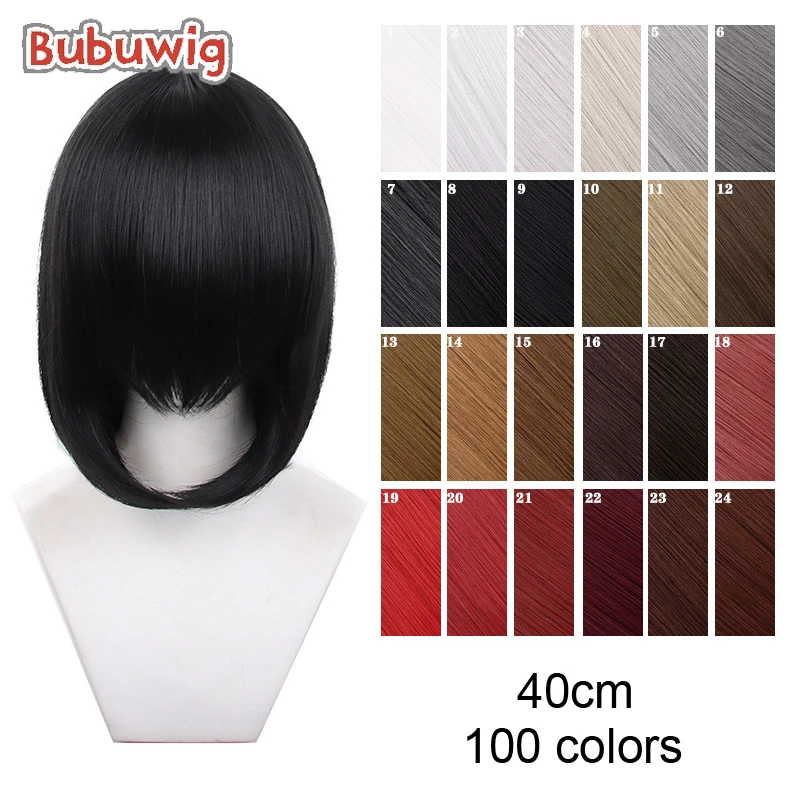 

Bubuwig Synthetic Hair 40cm Short Straight Cosplay Wigs 100 Colors Pure Color Fashion Anime Halloween Cos Wig Heat Resistant