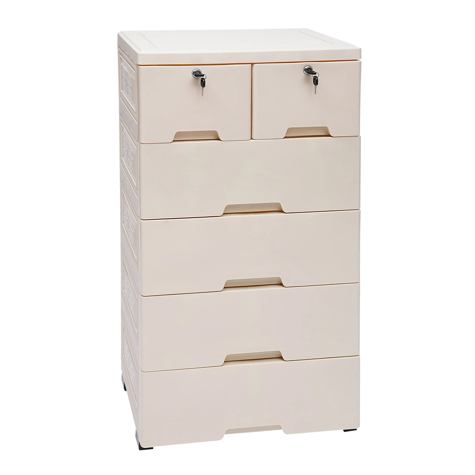 

Storage Cabinet 6-Drawer,Thickened Top Panel, Load-Bearing 30kg/66lbs,PP Material,Space-Saving Design,for Clothes and Toys,Beige