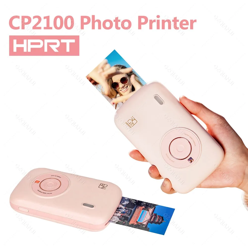 HPRT CP2100 Portable Photo Printer Portable Mini Color HD Bluetooth Wireless Connection Travel Photo Printer Permanent Retention