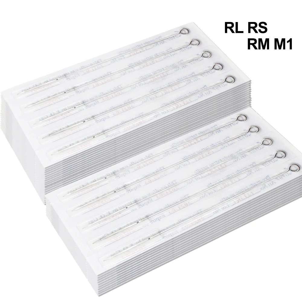 ROMLON Hình Xăm Kim 10 Chiếc Dùng Một Lần Tiệt Trùng RL RS RM M1 Kim Cho Máy Xăm Microblading Thường Trực Trang Điểm Cung Cấp