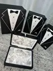 4 Pieces Kraft Gift Box Chest Groom Bundle Set Wedding Engagement Packaging Special Decoration Different Design Party Set Black