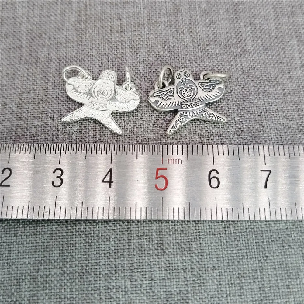 1 Piece of 925 Sterling Silver Eagle Kite Charm 2-Sided Good Fortune Pendant for Bracelet Necklace