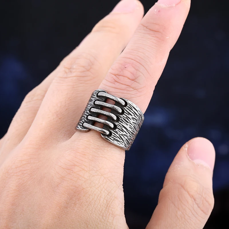 Stainless Steel Viking Simple Ring Vintage Hammer Retro Punk Classic Ring Male Finger Love Jewelry for Man Gift Wholesale OSR291