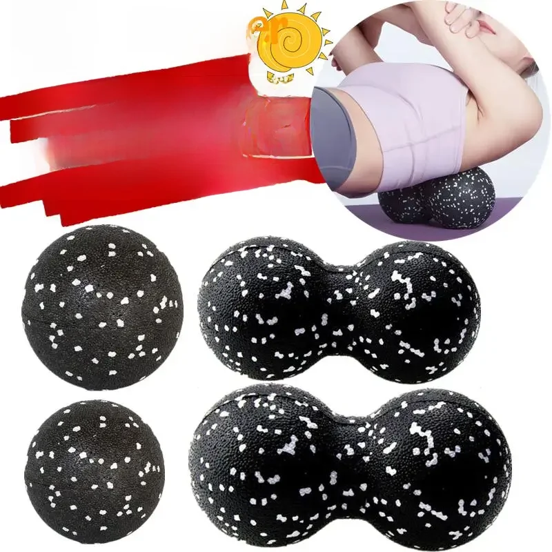 Nowy 4/1PC zestaw piłek do masażu fitness wałek do jogi podwójna piłka do przenoszenia lazyrossu do fizykoterapii mięśniowo-powięziowej masaż tkanek głębokich — zdjęcie 2