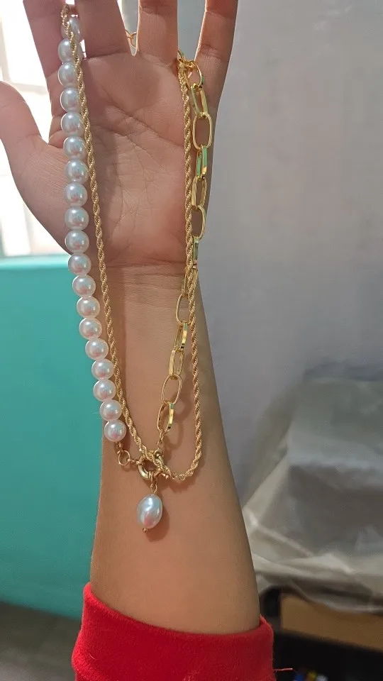 Vintage Punk Gold-plate Thick Chain Head Portrait Coin Pendant Necklace For Women Fashion Multilevel Geometric Hip Hop Jewelry photo review