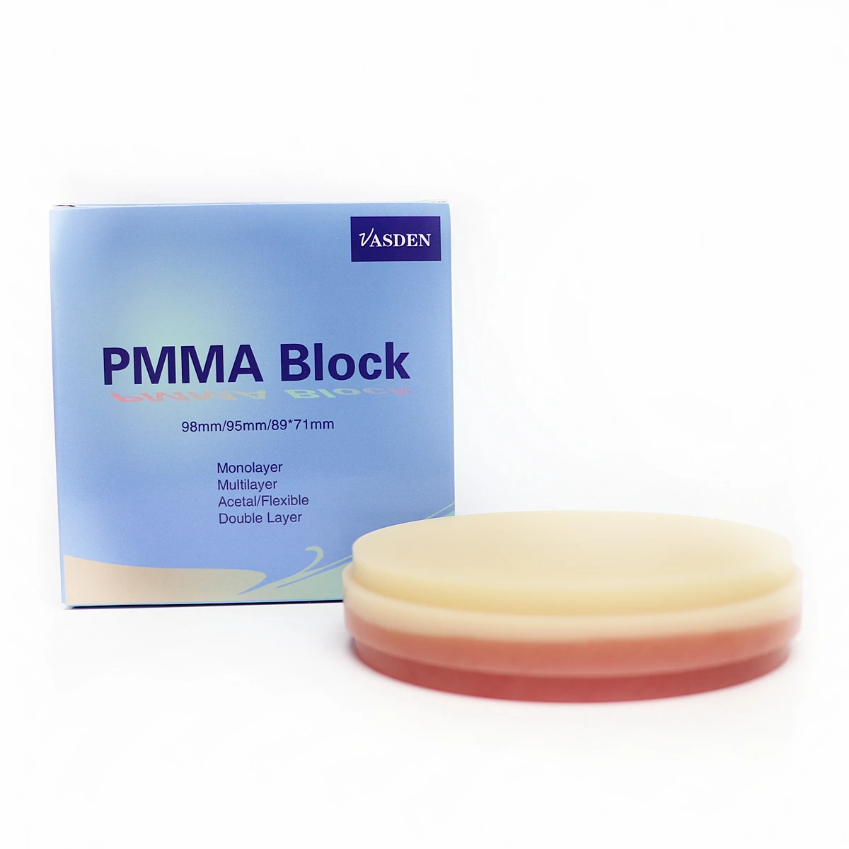 Double Layer PMMA Disc Full Denture PMMA Block Resin Cad Cam Material Bilayer PMMA Disc for Dental Lab