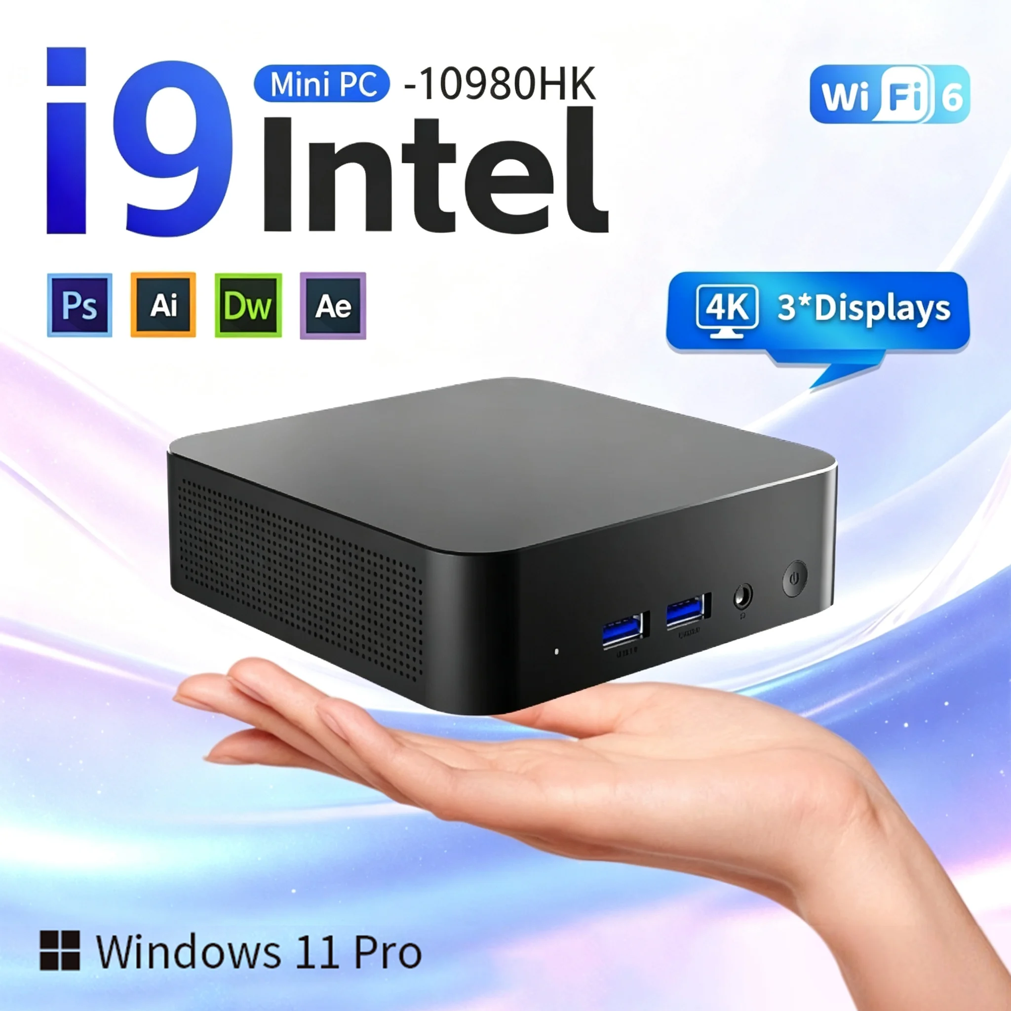 Mini Computer 2026 4K HD Intel Core I9 10980HK/i3 6100U 16GB DDR4 1/2TB SSD PC Windows 11 Grafica UHD PC Tascabile 4K HD Mini PC da Gaming Desktop