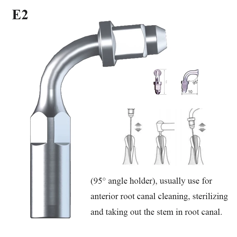 VV Dental Ultrasonic Scaler Endo Tip Kit Endo File Stainless Steel U-file Compatible with Woodpecker EMS Ultrasonic Scaler