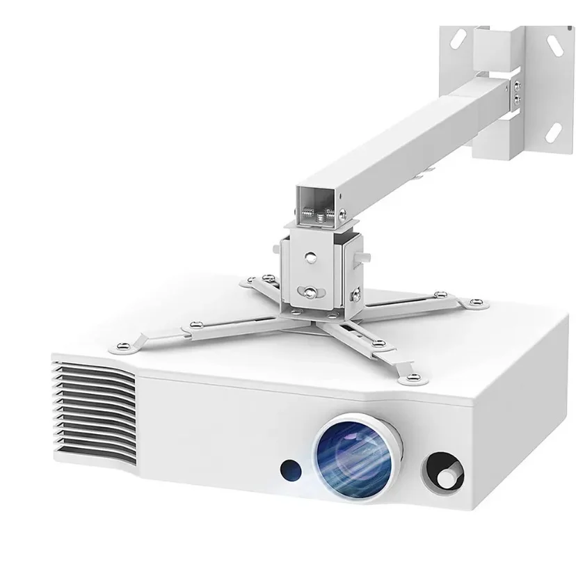Soporte de pared y techo para proyector de visualización de datos con estructura resistente de acero universal ajustable de hasta 65 cm