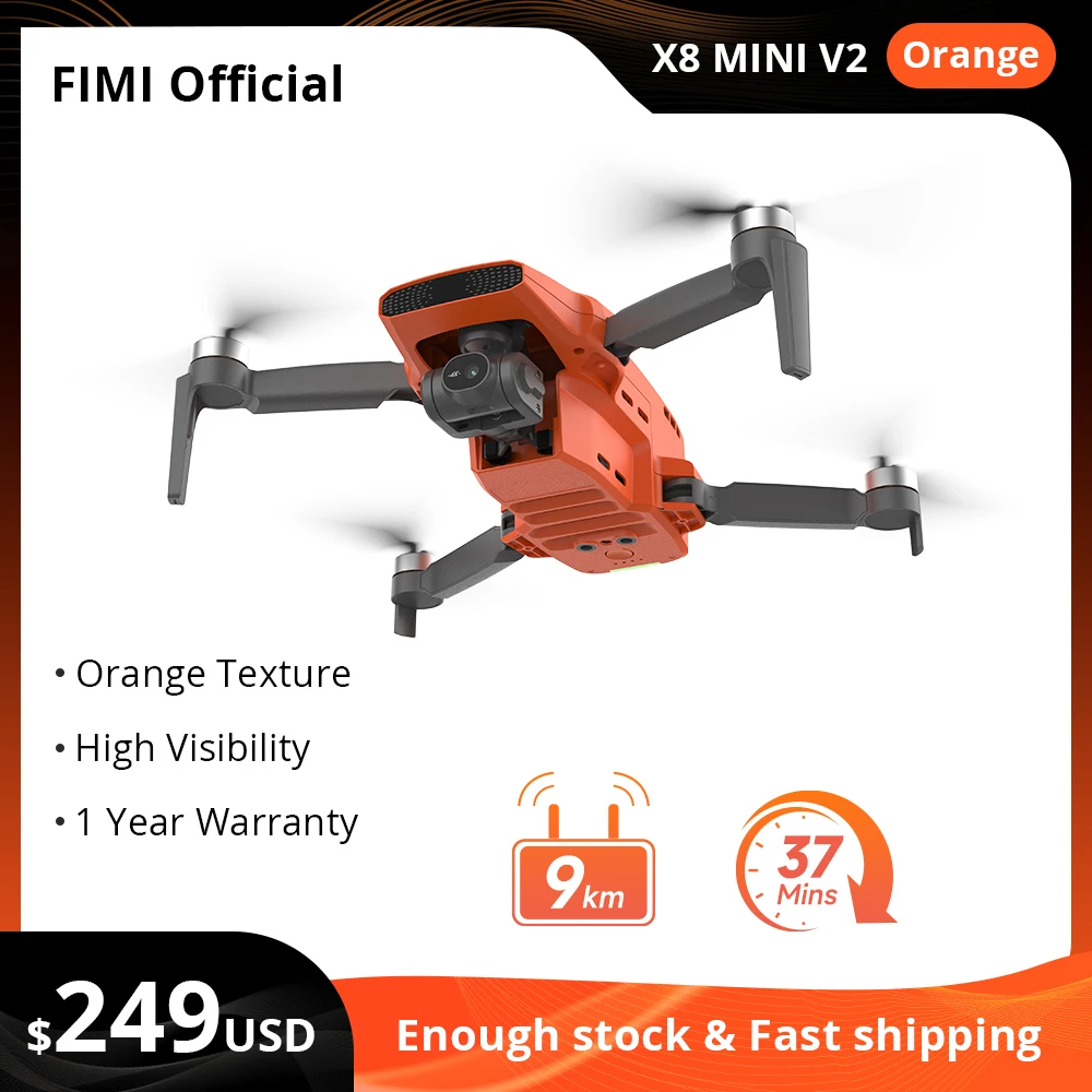 FIMI-X8 MINI V2 Drones Câmera, Quadcopter Profissional, Controle Remoto, 250g Drones Transmissão, 4K, X8 Pro