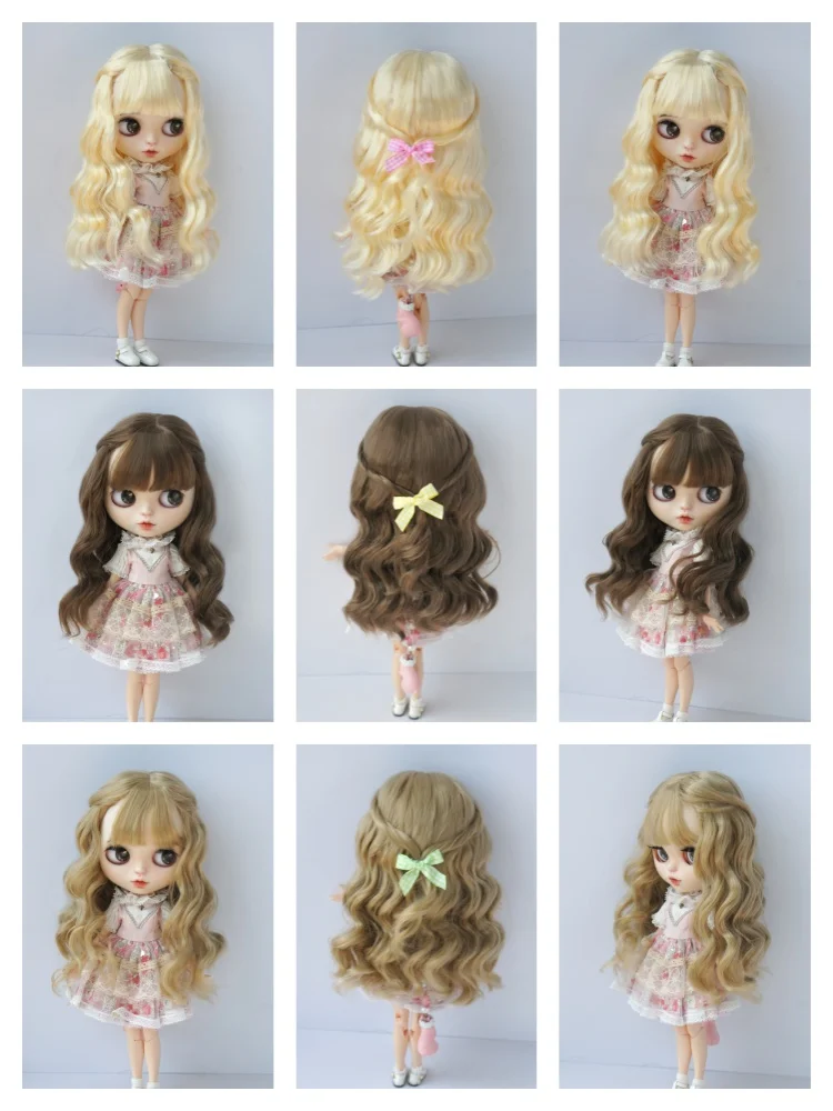 JD855 New Material BJD Long  Wave Wig With Top Skin technics OB11YOSD MSD SD Blythe DOD Hair 1/8 1/6 1/4 1/3 Doll Accessories