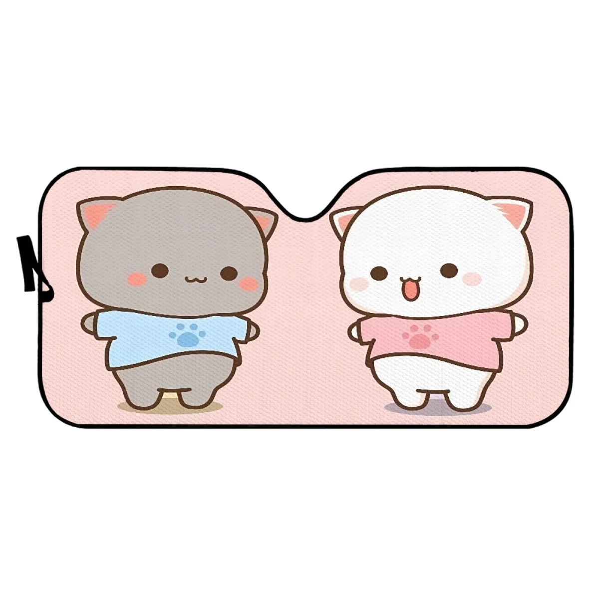 Lovely Peach Cat Cartoon Pattern Windshield Sunshade for Couple Car Shade Cover Couple Accessories Decor Universal Sun Visor Hot