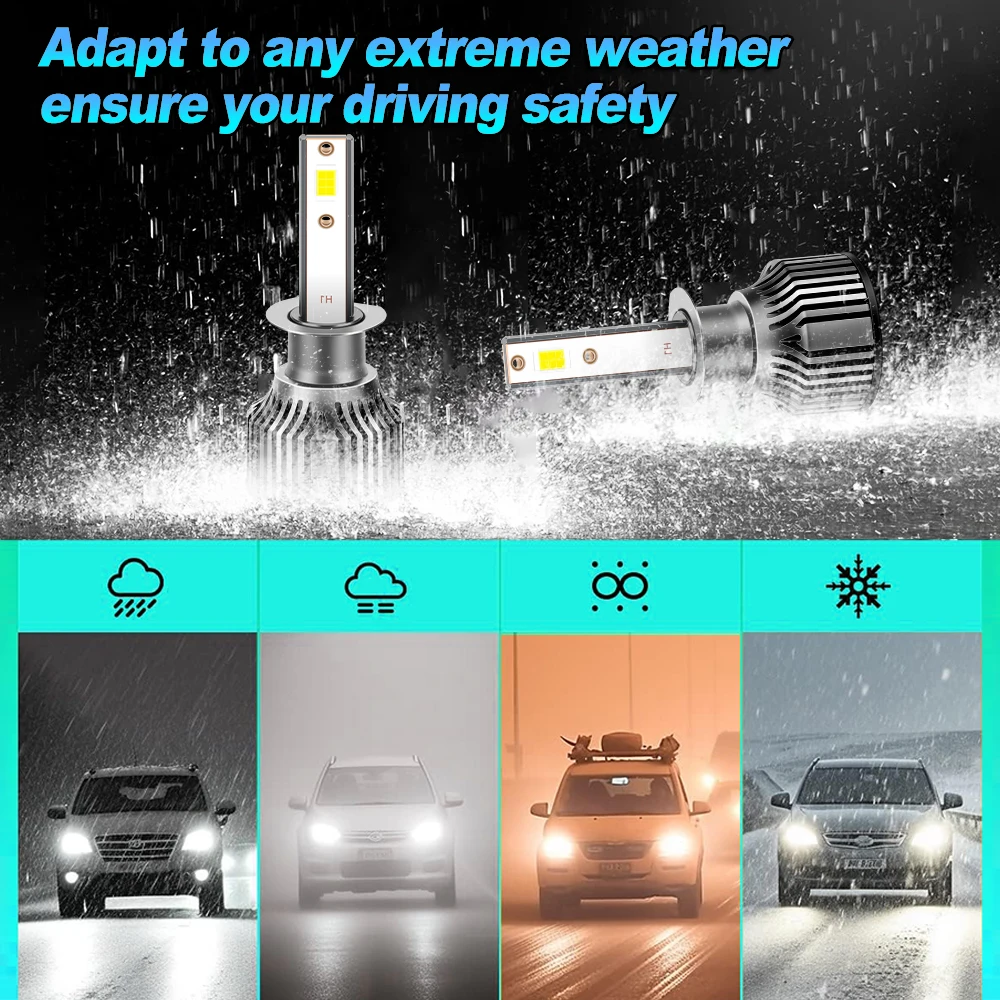 40000LM High Low Beam LED Headlight 6000K White 3570 CSP Chips Plug and Play For Volvo V50 2007-2010 2011 2012 2013 Car Light view 6