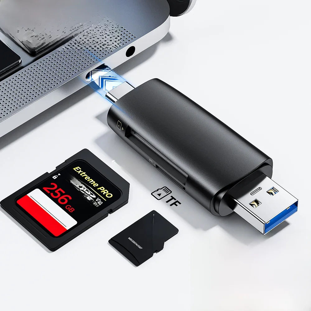 Toocki-Leitor de Cartão SD, USB 3.0, 2.0 para Micro SD, Adaptador de Memória TF para PC, Laptop,