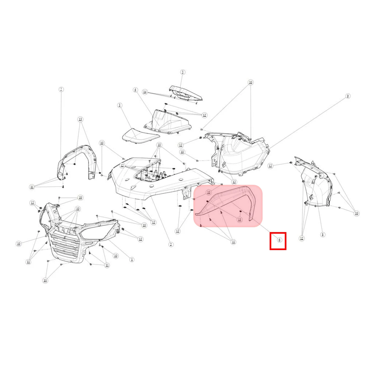 

ПЕРЕДНЯЯ ЛЕВАЯ/Правая боковая панель для SEGWAY Snarler AT6 ATV UTV Запасные части A02H10800001 A02H10900001