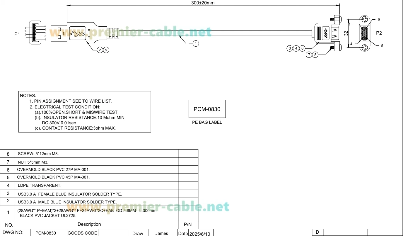 Schraubbare USB 3.0-Verlängerungskabel 5Gbps Typ A Stecker auf Buchse Lade- und Datenkabel für Schaltschrank, Scanner, Drucker – Detail 1