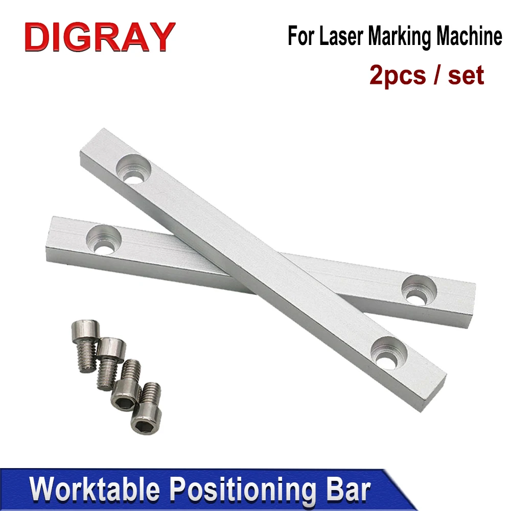 

DIGRAY 2pcs Laser Marking Worktable Positioning Bar 125*12mm Dia.6mm for DIY Fiber & Co2 Marking Engraving Machine