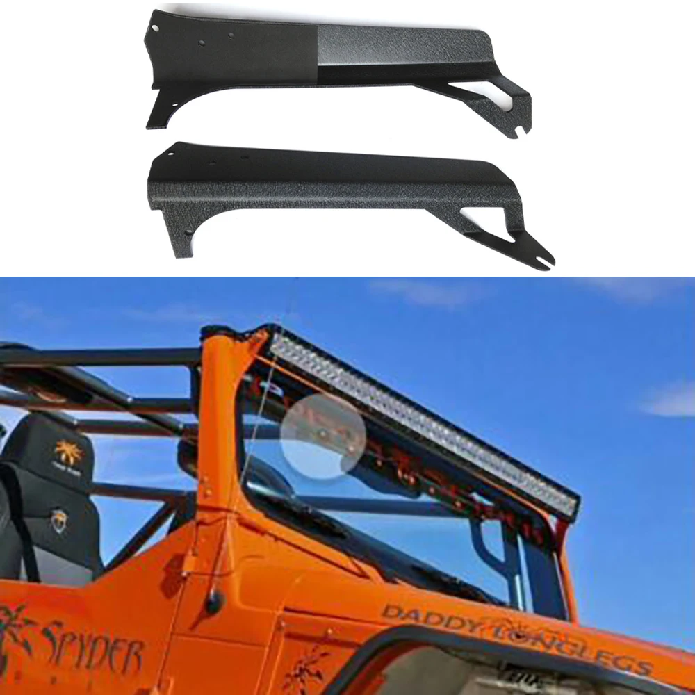 Suportes de Montagem para Barra de Luz no Teto para Jeep Wrangler TJ 1997-2006, Suporte de Luz para Para-brisa de Aço Reforçado de 50 Polegadas, J127