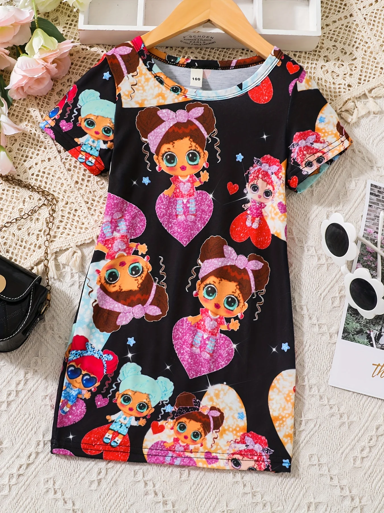 24 New Children\'s Pajamas Comfortable High Quality Loose Cute Cartoon Pattern Girls Dress Comfortable Soft Breathable Clothes