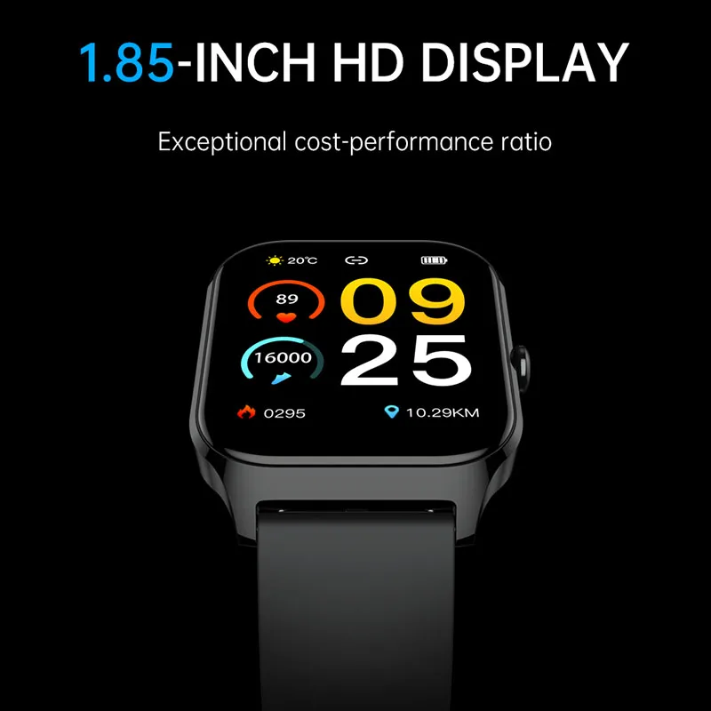 P125 1,85" ultradünne Smartwatch (Antwort/Anruf tätigen), wasserdichter IP68-Fitness-Tracker, 100+ Sportmodi, Herzfrequenz-/Schlafmonitor.