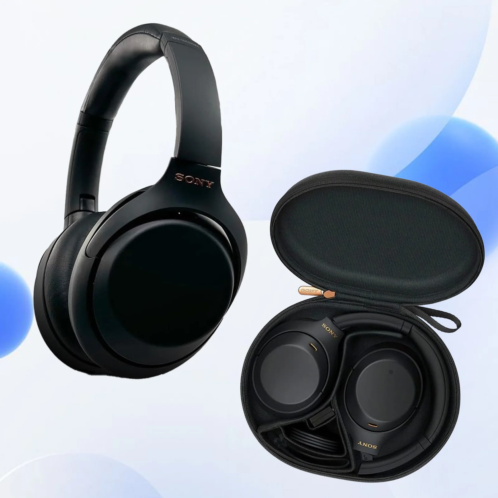 Sony WH-1000XM4/B Wireless Headphone, Noise Canceling, Foldable Over the Ear Headset, Built-in Microphone Headphone, Black image 4