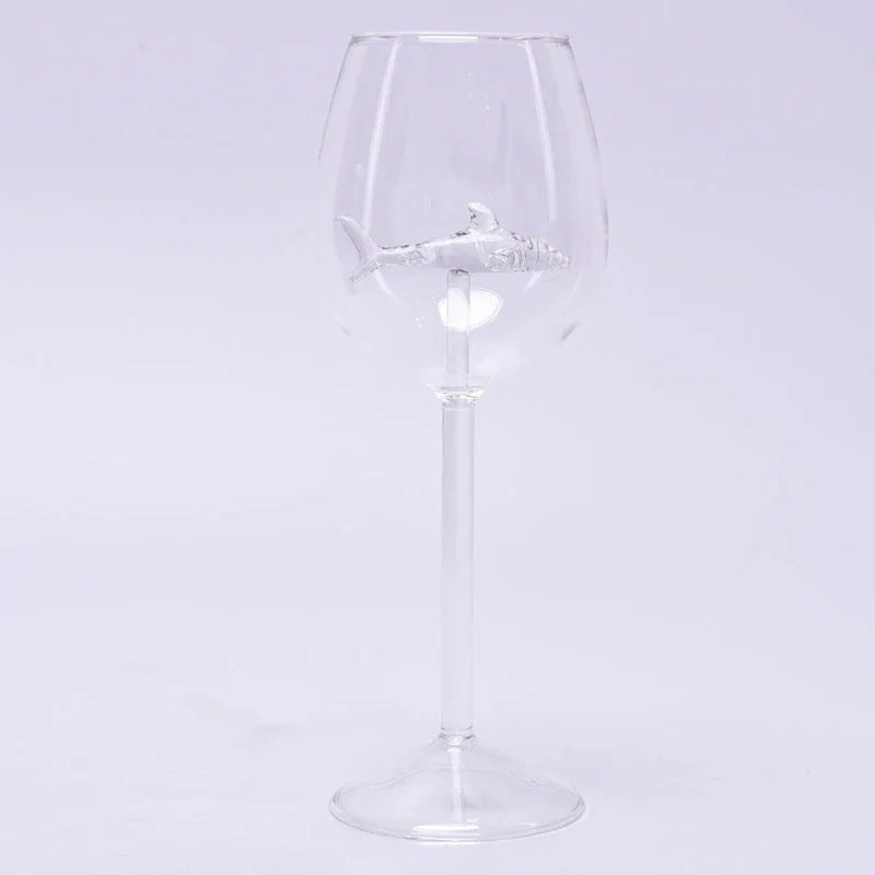 Coupe en verre à vin rouge requin à talon haut, verre en cristal européen, cadeau de fête de mariage, 21cm