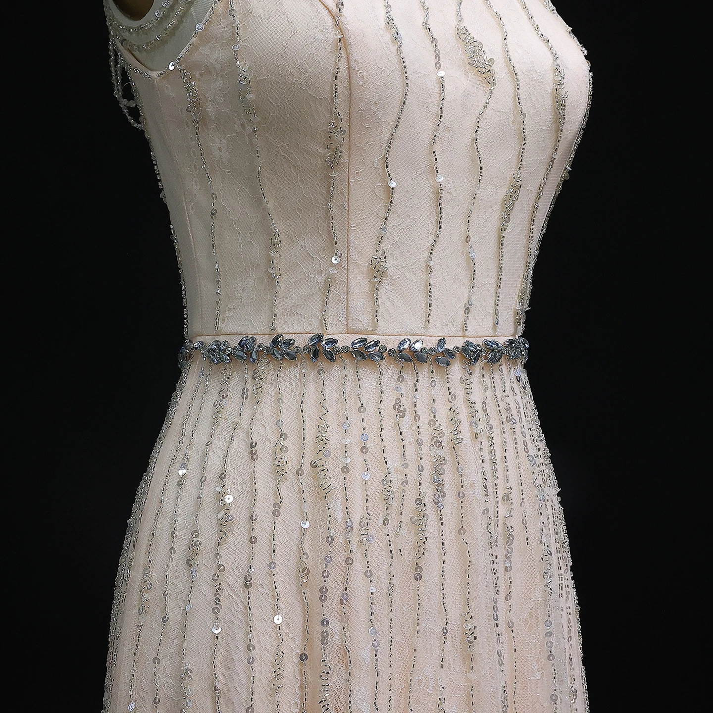 Sharon Said vestido de noche de encaje con cuentas árabes crema de plumas de lujo para mujer vestidos de fiesta nupcial de boda de Dubai SS595 personalizado