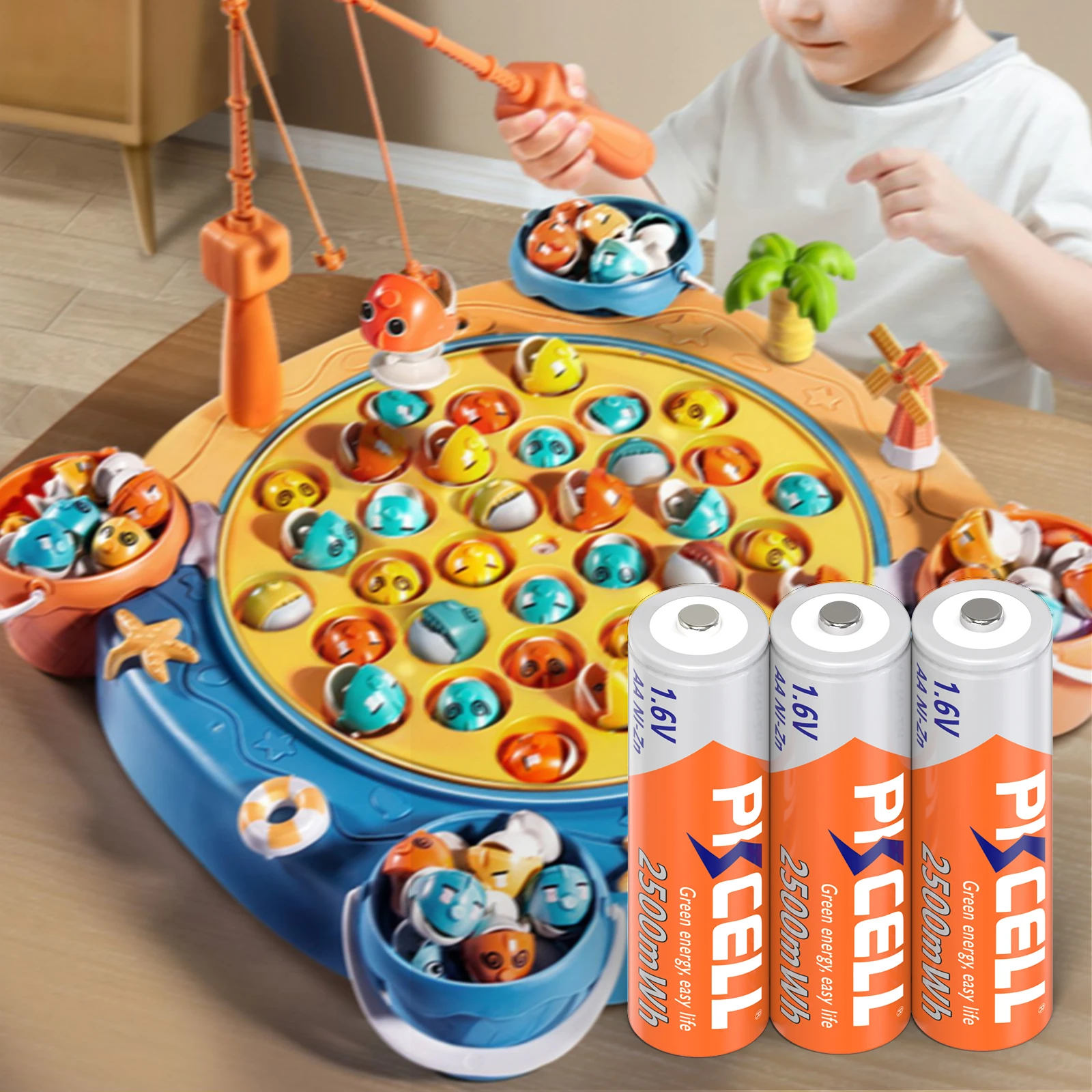 12Pcs PKCELL 1.6V AA 2500MWH Battery NI-ZN Rechargeable batteries AA pilas and 3PC Battery Box Case storage for toy camera