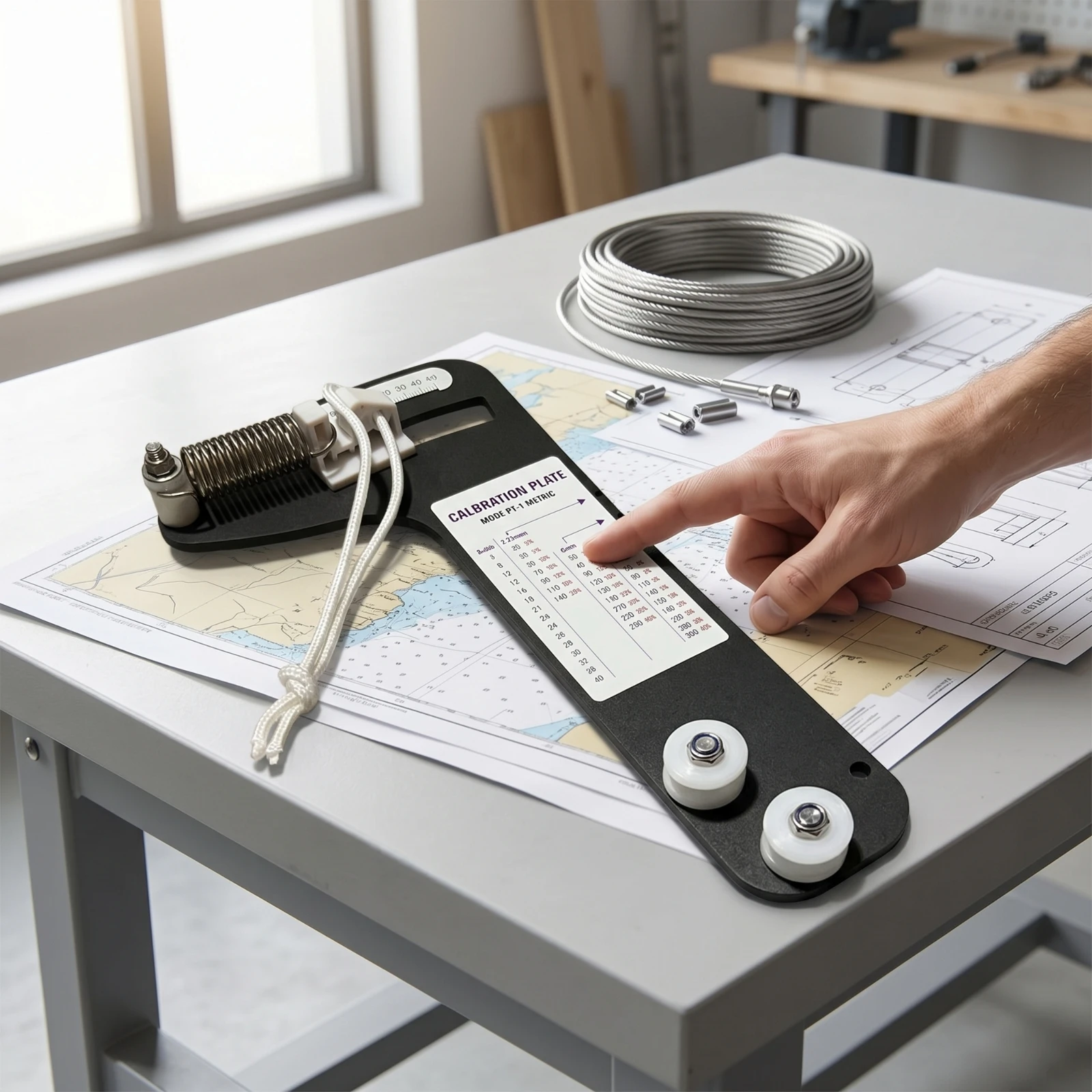 Marine Sailboat Rigging Tension Meter Handheld Cable Tension Gauge with Calibration Plate For Marine Vessel Maintenance Tool