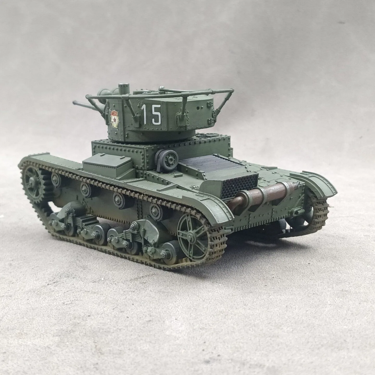 1/35 Soviet T-26 light tank (single turret command model), SLA printing hand-colored finished model decorative ornament