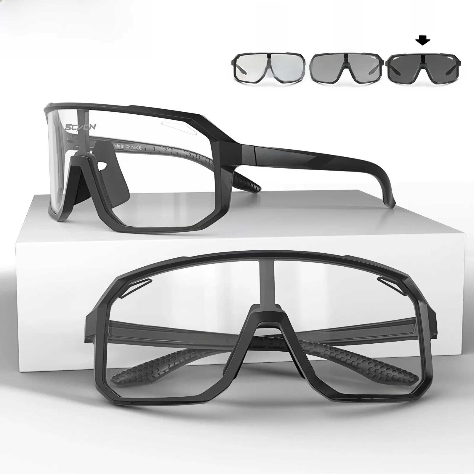 Lunettes de soleil de cyclisme photochromiques pour hommes et femmes, lunettes de sport VTT, lunettes de vélo de montagne, 2 paquets