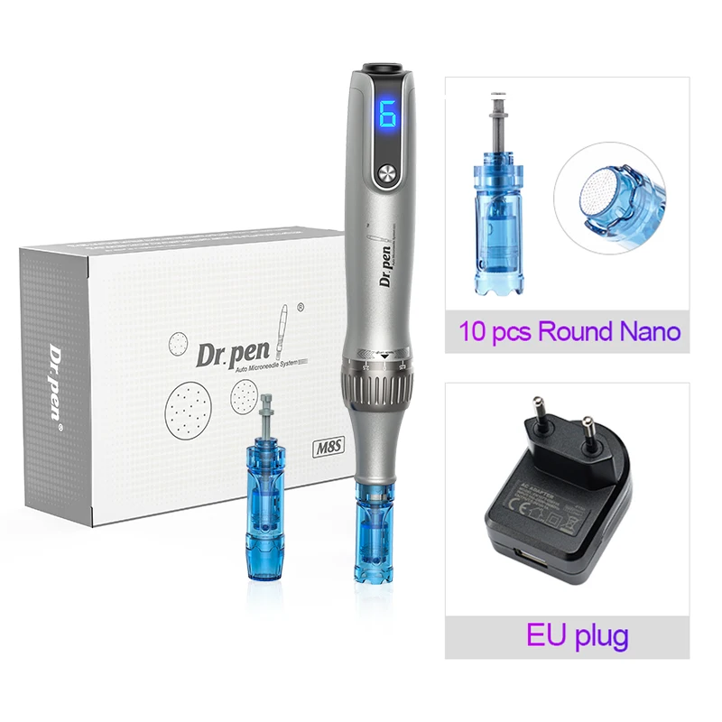 Dr. Pen M 8S Micronaaldling Pen Met 12 Vervangende Cartridges Draadloze Derma Micronaaldle Penset Professionele Huidverzorgingstools