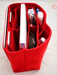 Bag Organizer Multi Pocket Women's Handbag Organizer Cosmetic Makeup Center Compartment Inner Bag Felt For Travel Fast Free Ship