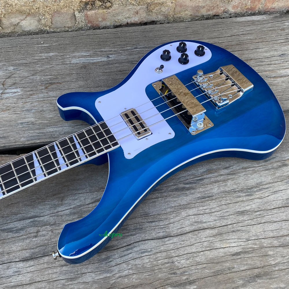 4003 Blue Burst Electric Bass Guitar, Upgrade Adjustable Bridge Available, Rosewood Fretboard, 4 String Bass Guitarra