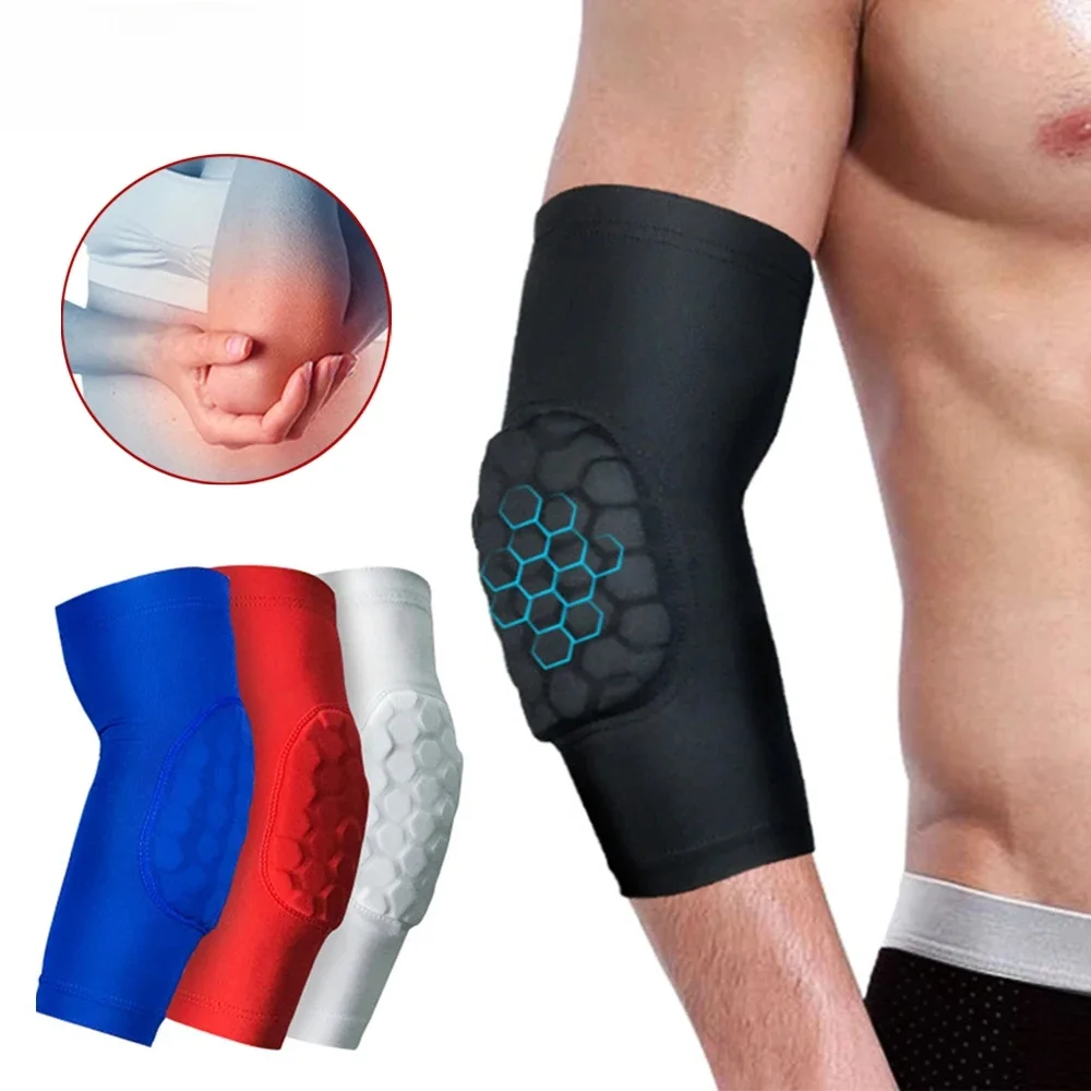 AliExpress SPOSAFE 1Pcs Sports Elbow Compression Sleeve Arm Forearm Support Brace Crashproof Honeycomb Pad Cycling Running Basketball Arm Guard