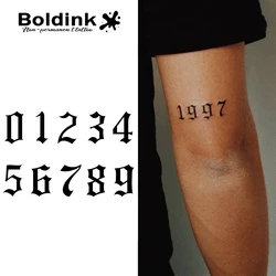 Numbers Temporary Tattoo,Lasts To 15 Days New Technology Magic Waterproof Semi Permanent Sticker.