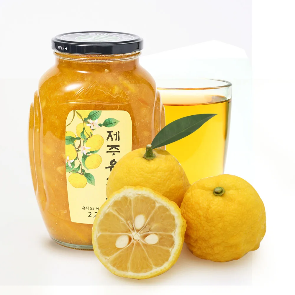 Té jeju Yuja cheong Yuzu hecho a mano, una gran capacidad de 2,2 kg.