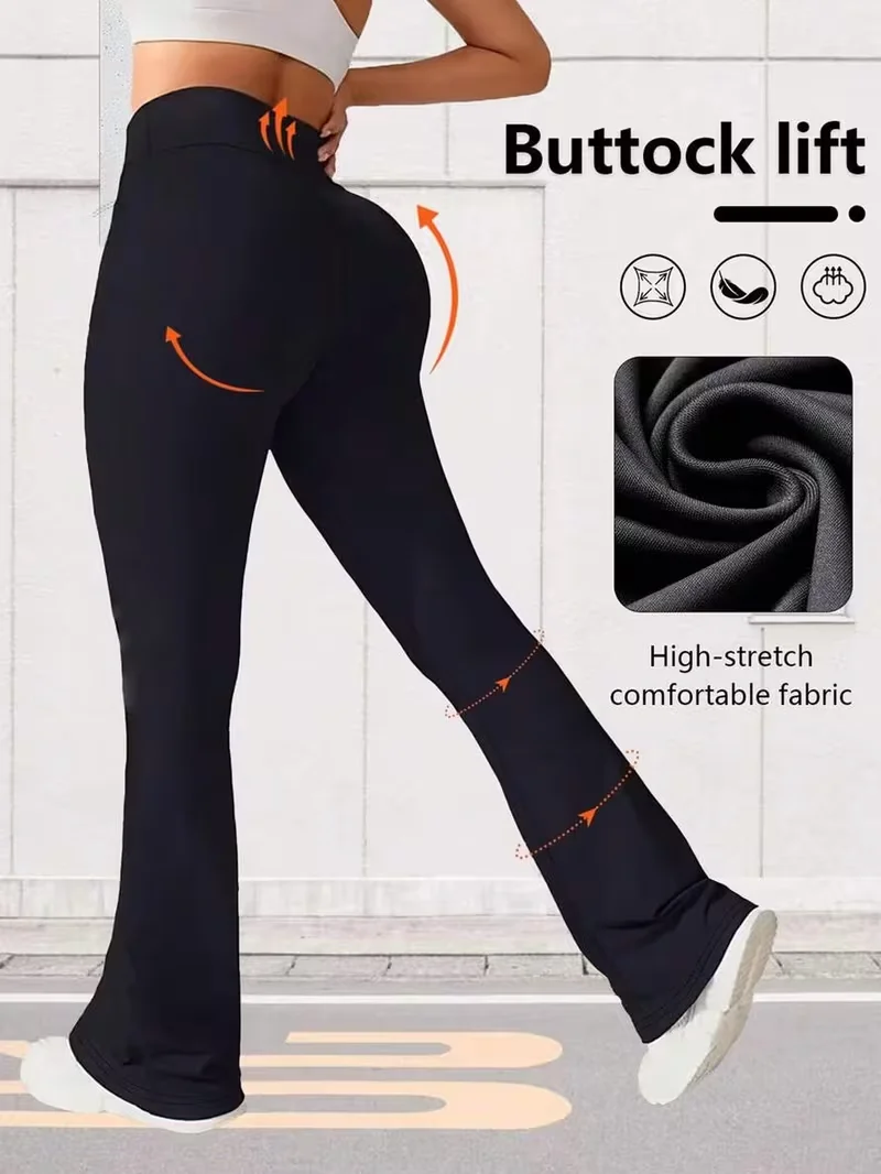 Damen-Yoga-Leggings mit Horn-Design, Hochgeschnittene Yoga-Hose, geeignet für Fitness, Sport, Laufen, Radfahren, Yoga und andere Sportarten. – Detail 5