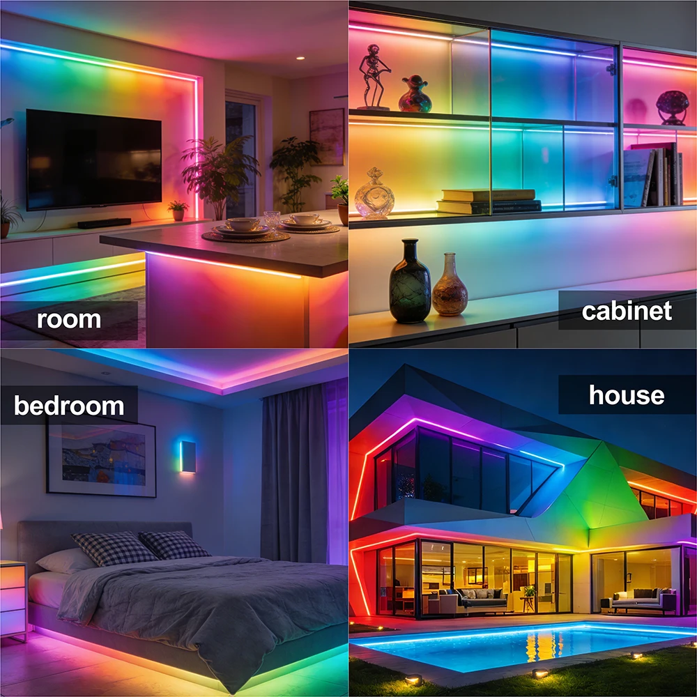 WS2811 LED Light Strip 30/48/60/84/96 LEDs/m DC12V White/Black PCB WS2811 LED Light Strip Addressable Digital Home Ambient Light