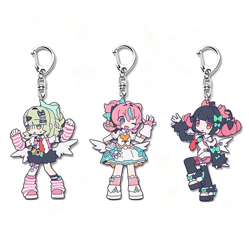 Game Zenless Zone Zero Angel Squad Sunna Aria Nangong Yu Cosplay Keychain Acrylic Pendant Chain Accessories Keyring Jewelry Prop