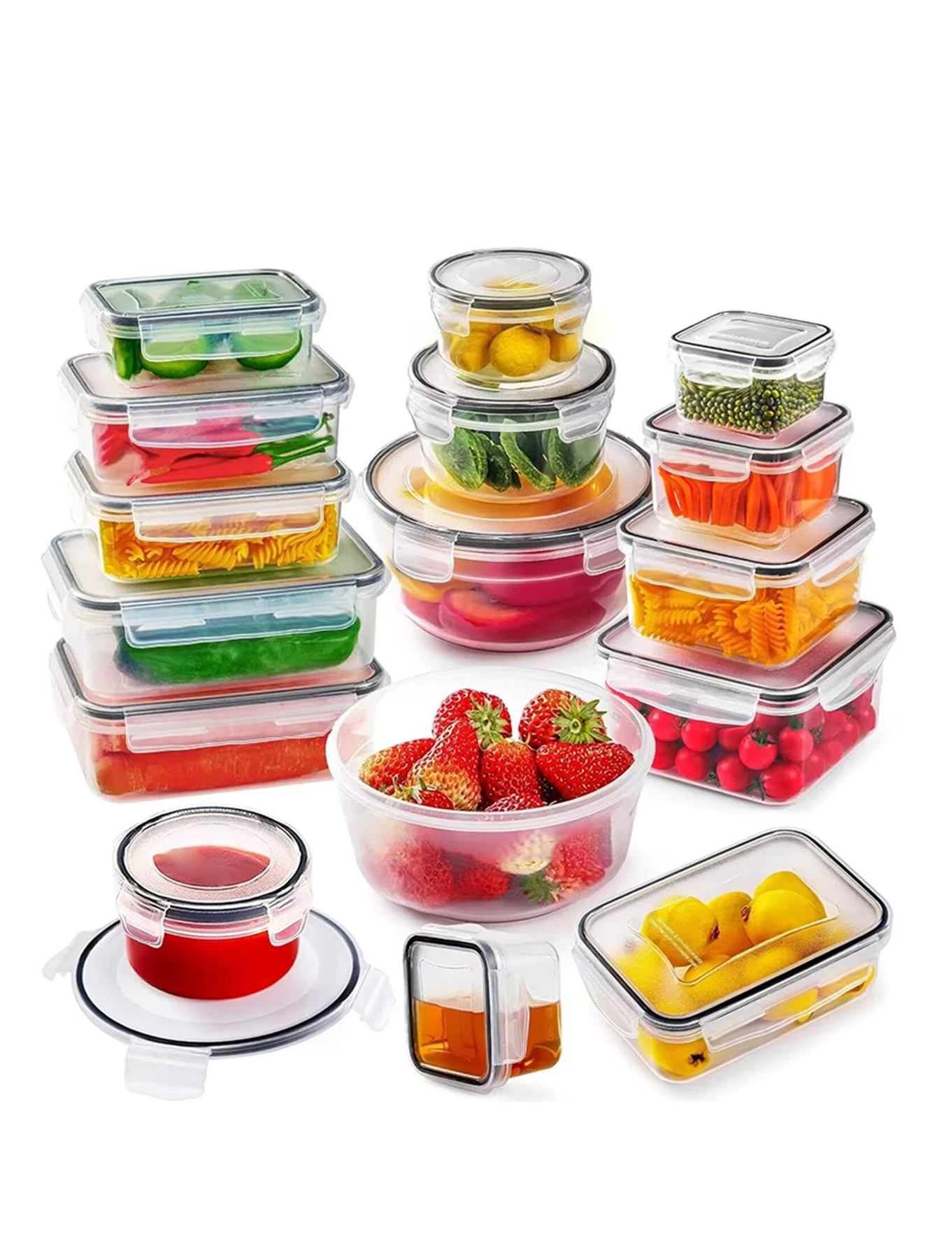 

24pcs Sealed Plastic Food Storage Containers for Kitchen Storage and Organization Leak Proof Food Containers with Labels, Pens