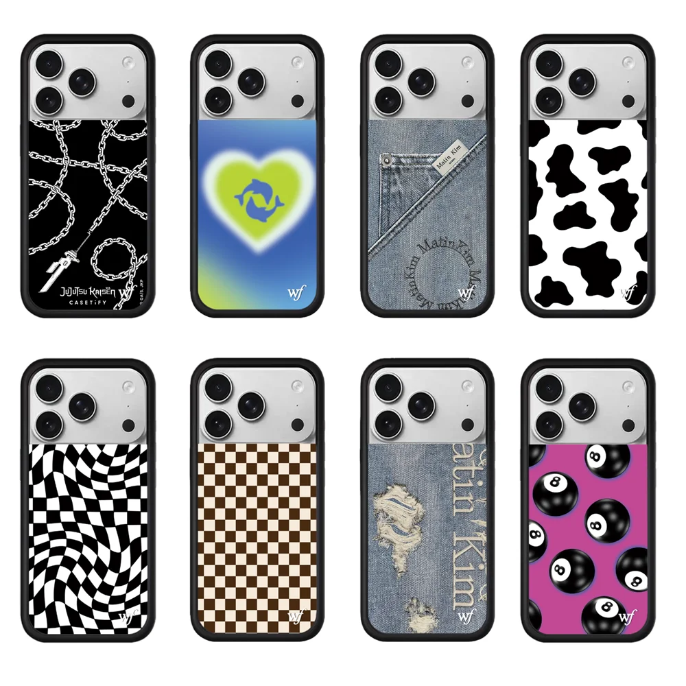 2025 جديد Wildflower الدنيم منقوشة جراب هاتف آيفون 12 13 14 15 16 17 غطاء 17 برو ماكس 16 زائد الهواء ثلاثية الأبعاد WF الكرز الكرتون Funda