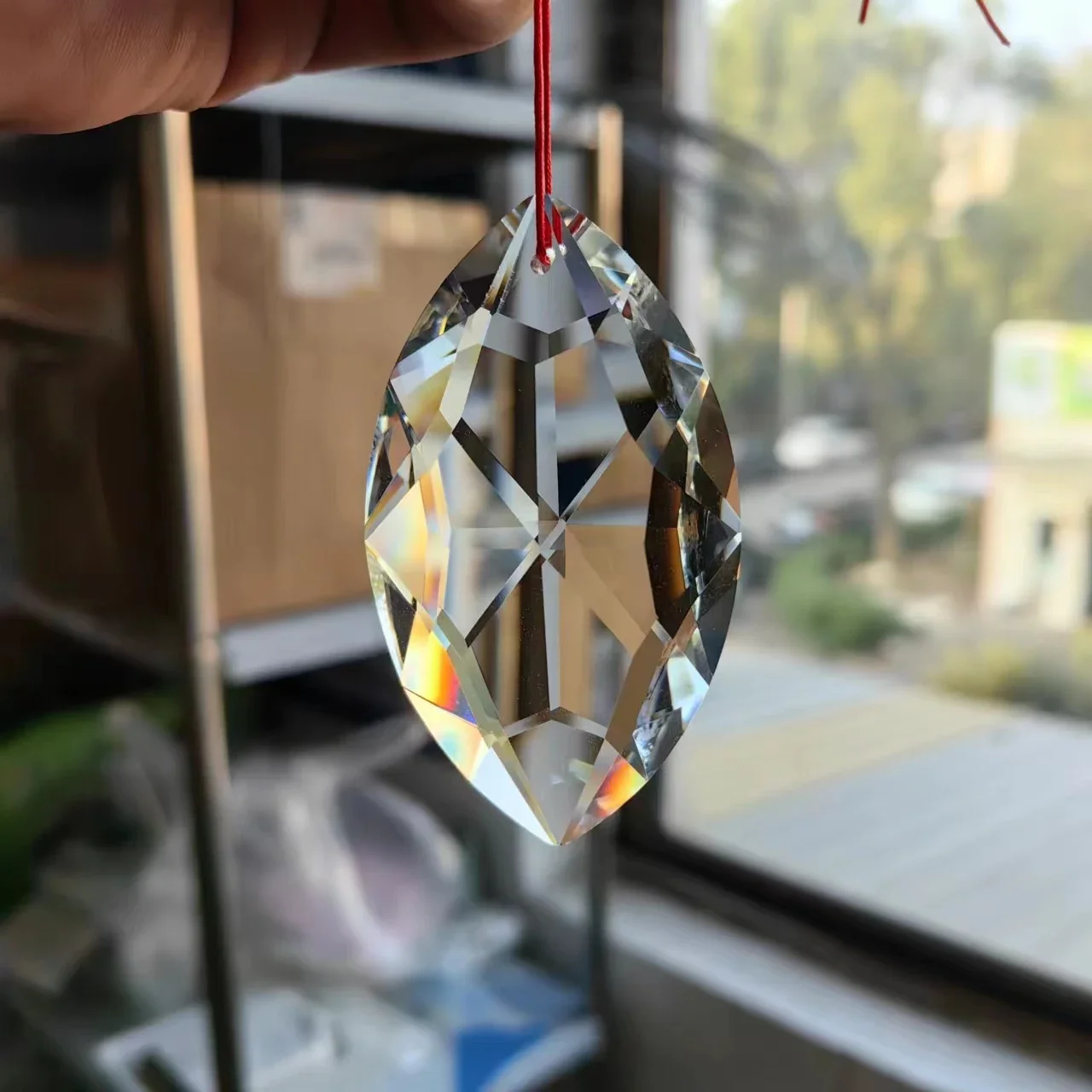 Yeux de cheval en cristal clair, pendentifs suspendus, prisme de réfraction en verre, capteur de soleil, pièces de lustre pour rideau, décoration de mariage, 1 pièce