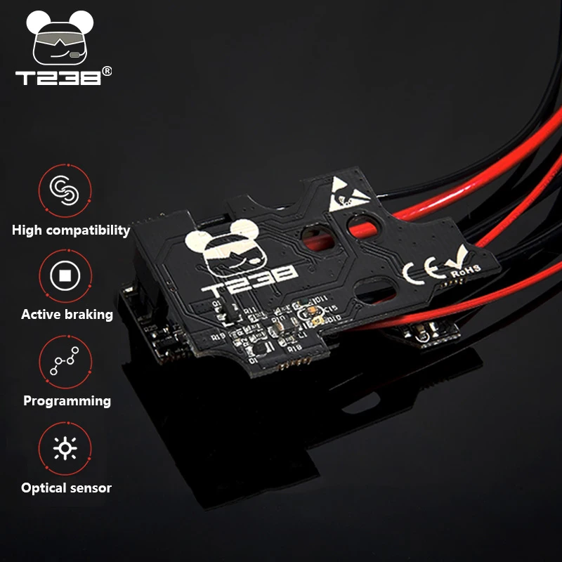 MOSFET 모듈 광학 센서 프로그래밍 가능 전자 디지털 트리거, 액티브 제동, 에어소프트 젤 볼 기어박스 V2 용, T238 V1.7