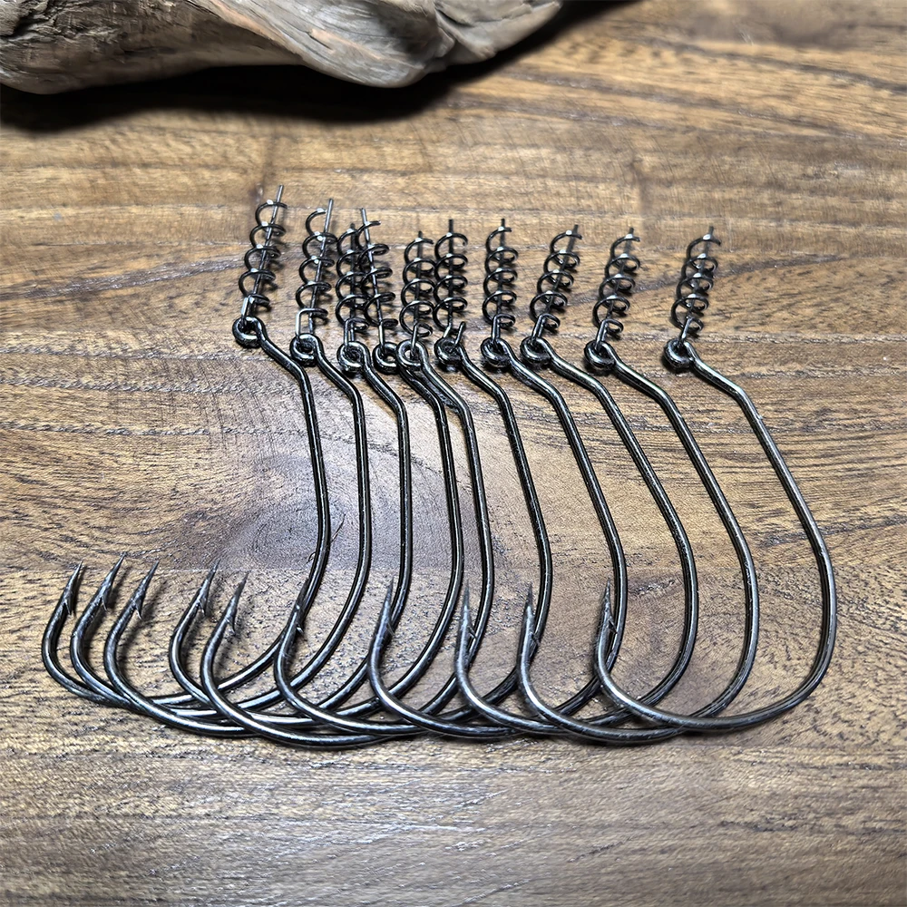 

20 pcs Fishing Hooks Twist-Lock Hooks Swimbait Hooks for Soft bait Hooks with box for Saltwater Freshwater