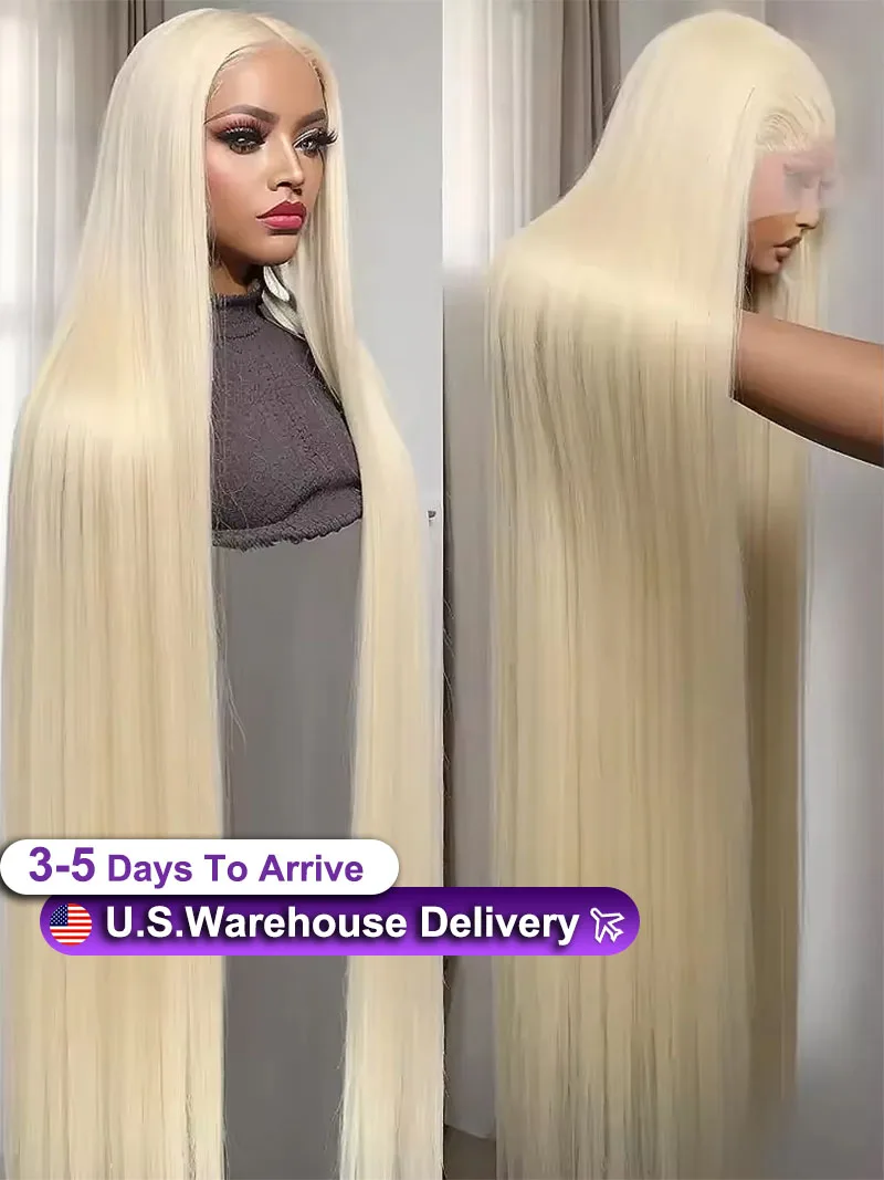 250 Density Straight 613 Honey Blonde 30 40 Inch 13x6 lace Front Wigs 13x4 HD Transparent Lace Frontal Human Hair Wig Brazilian